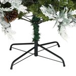 vidaXL Sapin de Noël pré-éclairé et pommes de pin vert 225cm PVC et PE