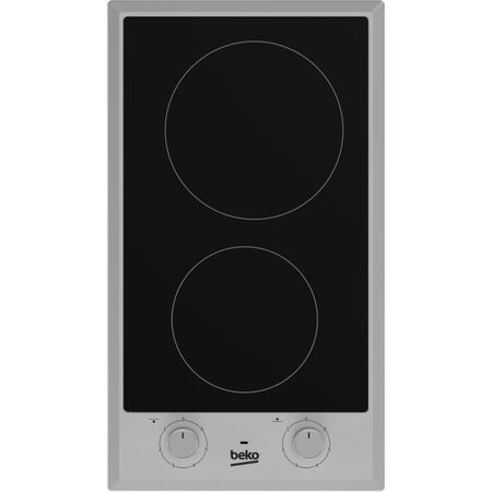 Table de cuisson domino beko - 30 cm - 2 vitrocéramique -  6 niveaux de puissance - 2900w - noir