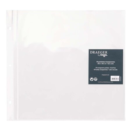 10 pochettes transparentes pour Scrapbooking 30 5 x 30 5 cm