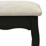 vidaXL Coiffeuse avec tabouret et miroir pliable en 3 Noir