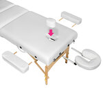 Tectake table de massage somwang 3 zones avec rembourrage de 7 5cm et châssis en bois - blanc