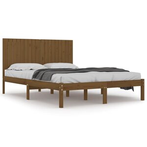 vidaXL Cadre de lit Marron miel Bois massif 180x200 cm Super King Size