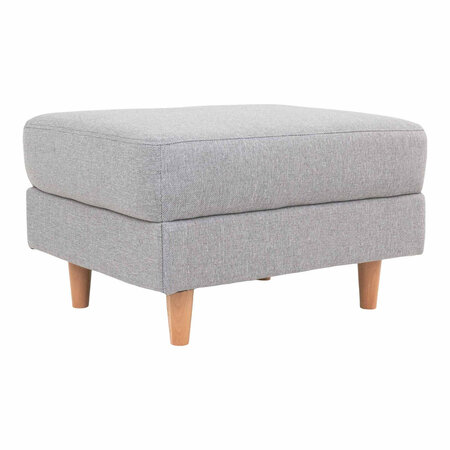 Pouf gris clair avec pieds en bois naturel