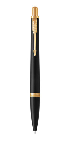 PARKER Urban - Stylo-bille, noir mat , pointe moyenne, attributs dorés, recharge bleue