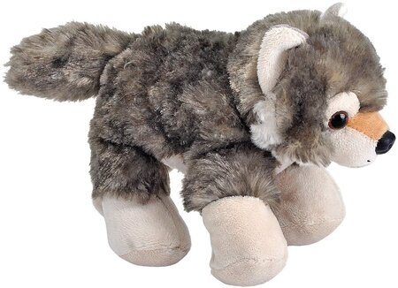 Peluche Hug'Ems Loup De 18 Cm Gris Blanc