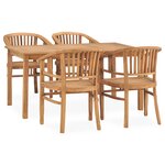 vidaXL Ensemble de salle à manger de jardin 5 Pièces Bois de teck solide