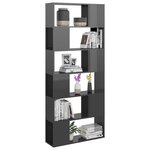 vidaXL Bibliothèque/Séparateur de pièce Gris brillant 80x24x186 cm