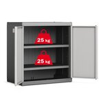 Keter armoire de rangement basse logico xl noir et gris 93 cm