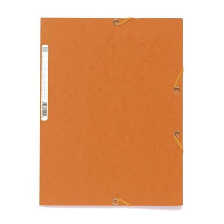 EXACOMPTA - Chemise a élastique - 3 rabats - 24 x 32 - Carte lustrée 390G - Orange