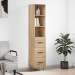 vidaXL Buffet haut Chêne sonoma 34 5x34x180 cm Bois d'ingénierie