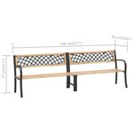 vidaXL Banc double de jardin 238 cm Bois de pin chinois