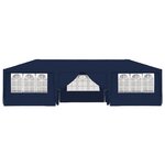 vidaXL Tente de réception avec parois latérales 4x9 m Bleu 90 g/m²