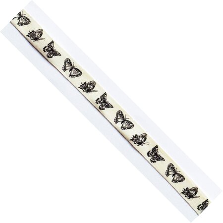 Ruban en coton papillons noir 1 5 cm x 2 m