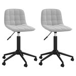 vidaXL Chaises pivotantes à manger lot de 2 gris clair velours