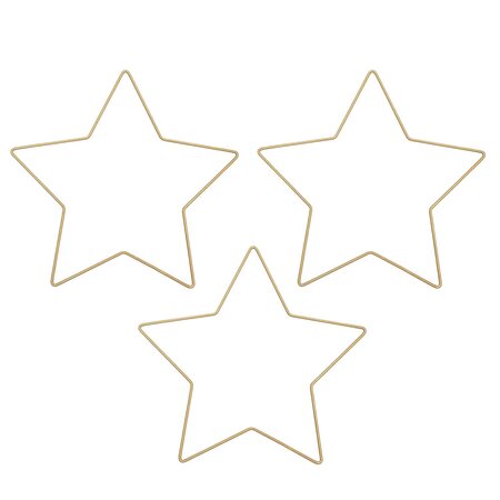 3 étoiles métalliques dorées 21 x 20 cm