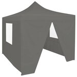 vidaXL Tente de réception pliable avec 4 parois 2x2 m Acier Anthracite