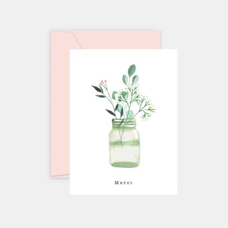 Carte de remerciements - vase aquarelle
