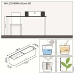 LECHUZA Jardinière BALCONERA Stone 80 ALL-IN-ONE Beige
