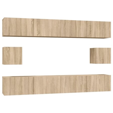 vidaXL Ensemble de meubles TV 6 Pièces Chêne sonoma Bois d'ingénierie