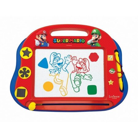 SUPER MARIO Ardoise magique format A5 avec accessoires magnétiques pour dessiner en couleurs - LEXIBOOK