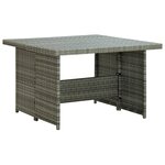 vidaXL Salon de jardin 6 Pièces avec coussins Résine tressée Gris