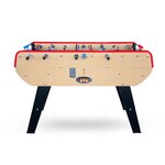 Baby foot olympic avec monnayeur intégré  barres télescopiques et 10 balles en liège 149 5 x 77 x 95 cm  - bois clair