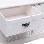 vidaXL Meuble TV Blanc antique 108x30x40 cm Bois de Paulownia solide