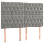 vidaXL Lit à sommier tapissier et matelas Gris clair 140x190cm Velours