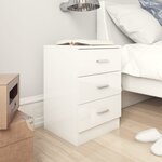 vidaXL Table de chevet Blanc brillant 38x35x56 cm Aggloméré