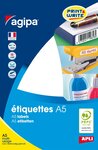 Etiquettes blanches 16 feuilles A5 97 5x68mm 64 pièces