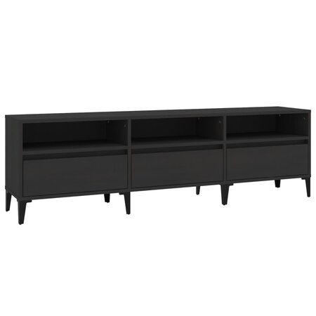 vidaXL Meuble TV noir 150x30x44 5 cm bois d'ingénierie