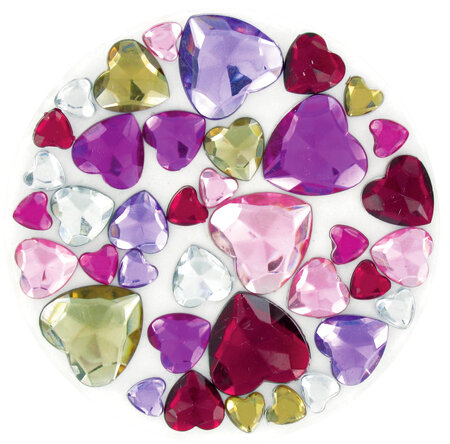 Strass coeurs multicolores 0 8 à 2 cm 204 pièces