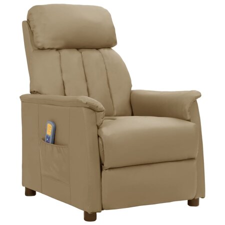 vidaXL Fauteuil de massage Cappuccino Similicuir