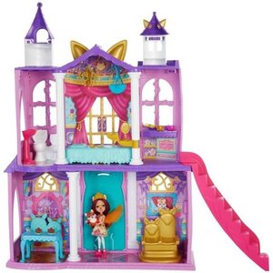 Enchantimals - château royal enchantimals 66 cm avec poupée renard  figurine  et 19 éléments de jeu - maison mini-poupée - des 4 ans