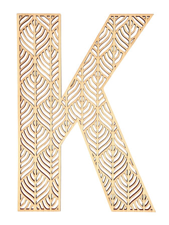 Lettre K en bois Alphabet géant ajouré 24 cm