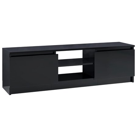 vidaXL Meuble TV Noir brillant 120x30x35 5 cm Aggloméré