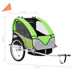 vidaXL Remorque à vélo et poussette pour enfants 2-en-1 Vert et gris