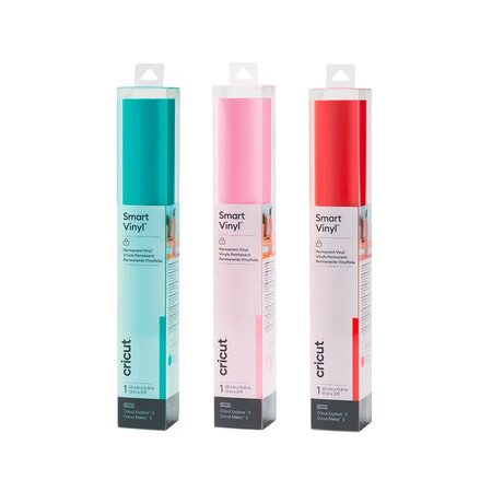 3 vinyles permanents 91 x 33 cm - aqua  rouge  rose clair