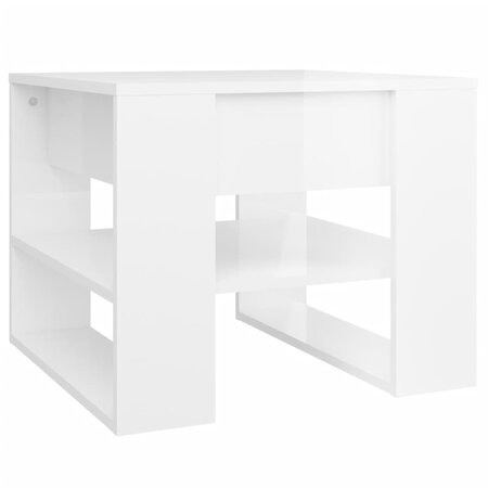 vidaXL Table basse Blanc brillant 55 5x55x45 cm Bois d'ingénierie