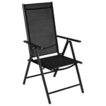 vidaXL Ensemble de salle à manger de jardin 5 Pièces Aluminium Noir
