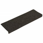 vidaXL Tapis d'escalier 15 Pièces Tissu aiguilleté 65x21x4 cm Gris