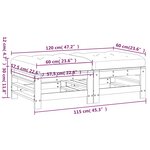 vidaXL Repose-pieds de jardin coussins 2 Pièces blanc bois de pin massif