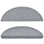 vidaXL Tapis d'escalier 10 Pièces 65x24x4 cm Gris clair