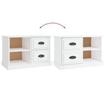 vidaXL Meuble TV blanc brillant 73x35 5x47 5 cm bois d'ingénierie