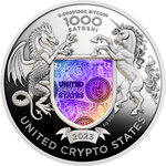 Pièce de monnaie en Argent 1000 Satoshi g 31.1 (1 oz) Millésime 2023 United Crypto States LIBERTY EAGLE