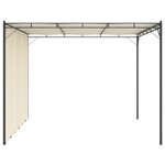 vidaXL Belvédère de jardin avec rideau latéral 3x3x2 25 m Crème