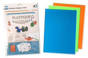 Plastique magique Dinosaure 20x28cm 3 pièces