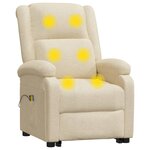 vidaXL Fauteuil de massage Crème Tissu