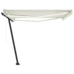 vidaXL Auvent automatique avec capteur de vent et LED 400x300 cm Crème