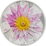 THE LOTUS High Relief Flowers and Leaves 2 oncesSilver monnaie 10 Dollars Palau 2022